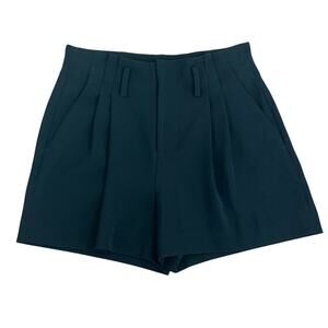 VINCE. Deep Navy Blue Pleated High-Rise Pleated Front Dress Shorts‎ Women’s  4